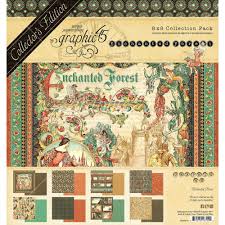 Набір паперу Enchanted Forest Collectors, 20*20 см, 8 аркушів, Graphic45