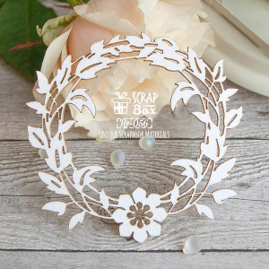 Чипборд Веночек лиственный, 80*82 мм от Scrapbox