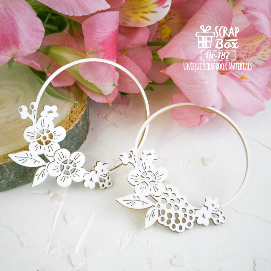 Чіпборд дві маленькі квіткові рамки, 5х5см, Scrapbox