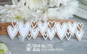 Чипборд бордюр из сердечек, 136х36мм, Scrapbox