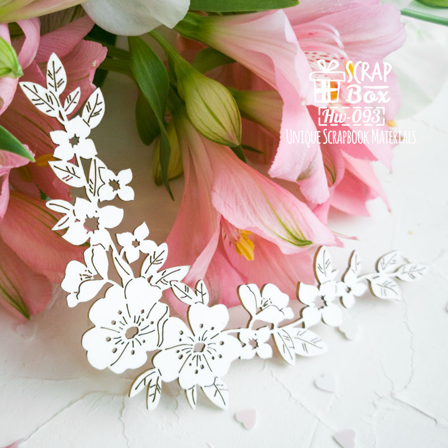 Чипборд уголок цветочный, 7х12см, Scrapbox