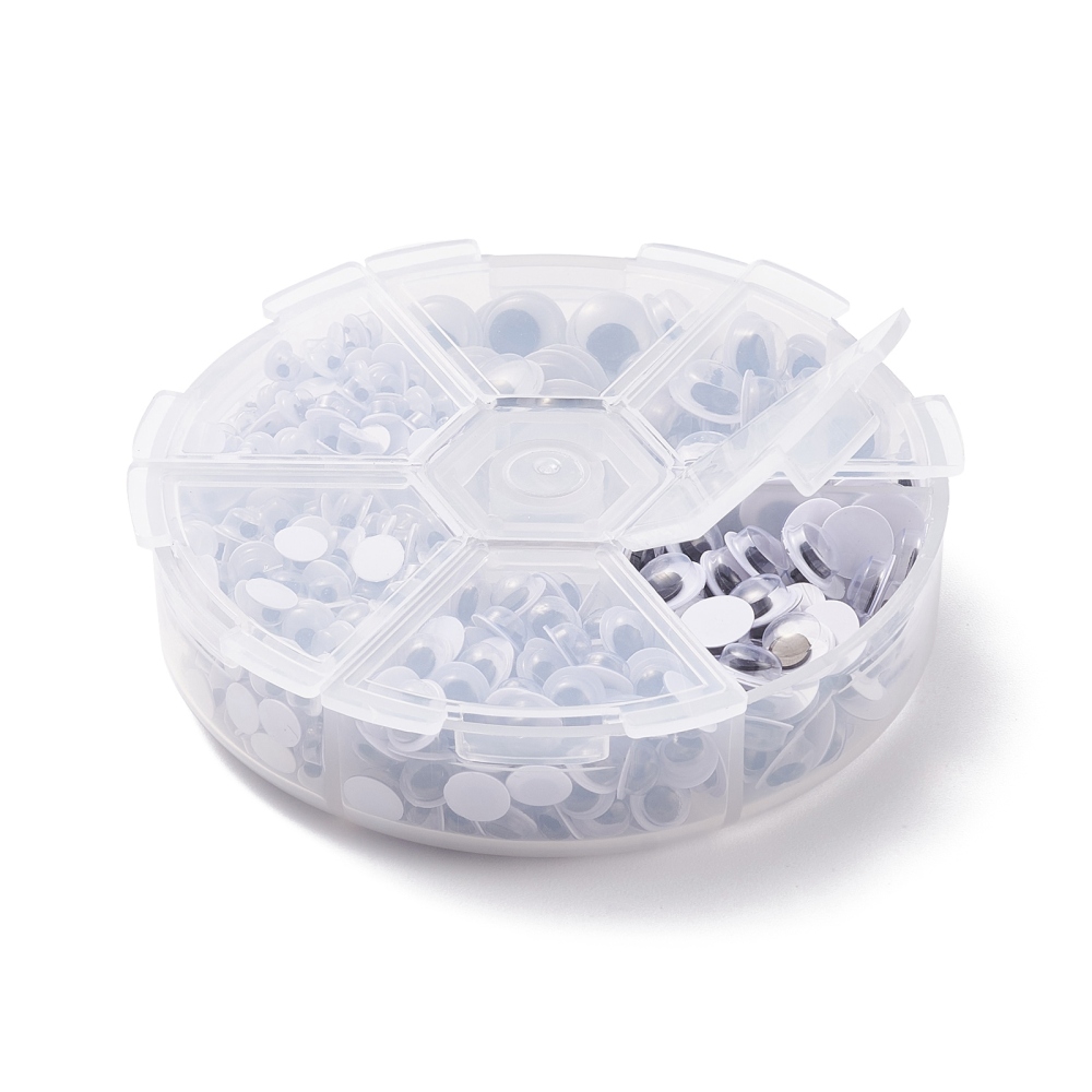 Набір очей для іграшок та ляльок,  6 розмірів, 4 - 9 мм, 600 шт.