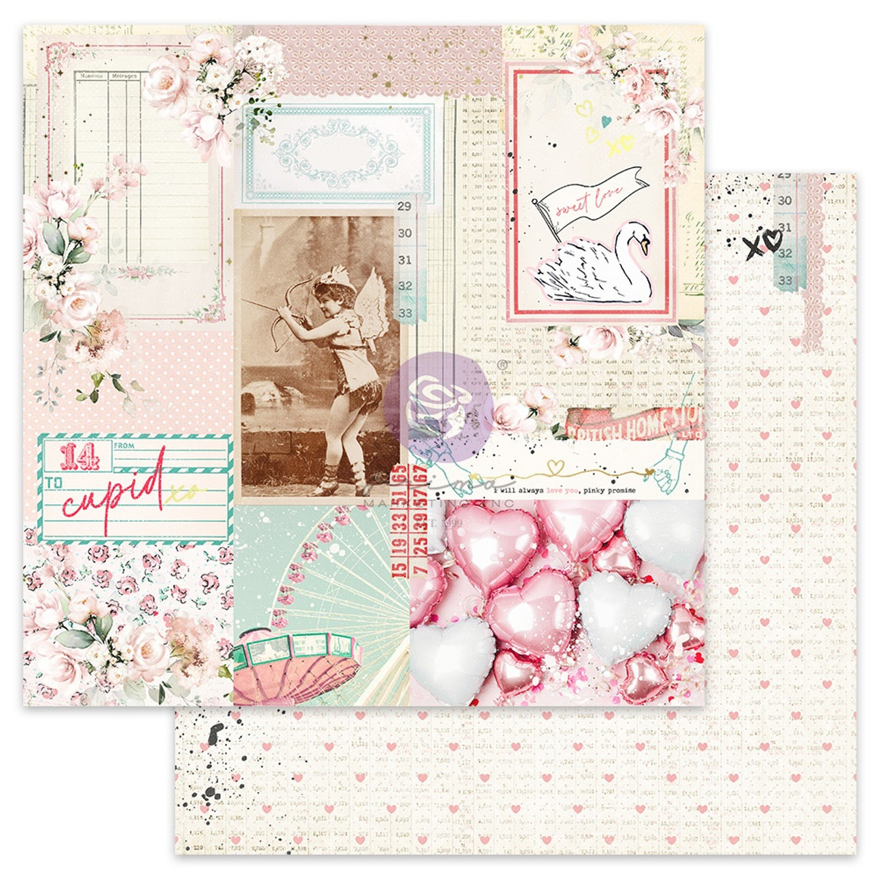 Скраппапір Sweet Cupid - Love Notes, 30х30 см, Prima