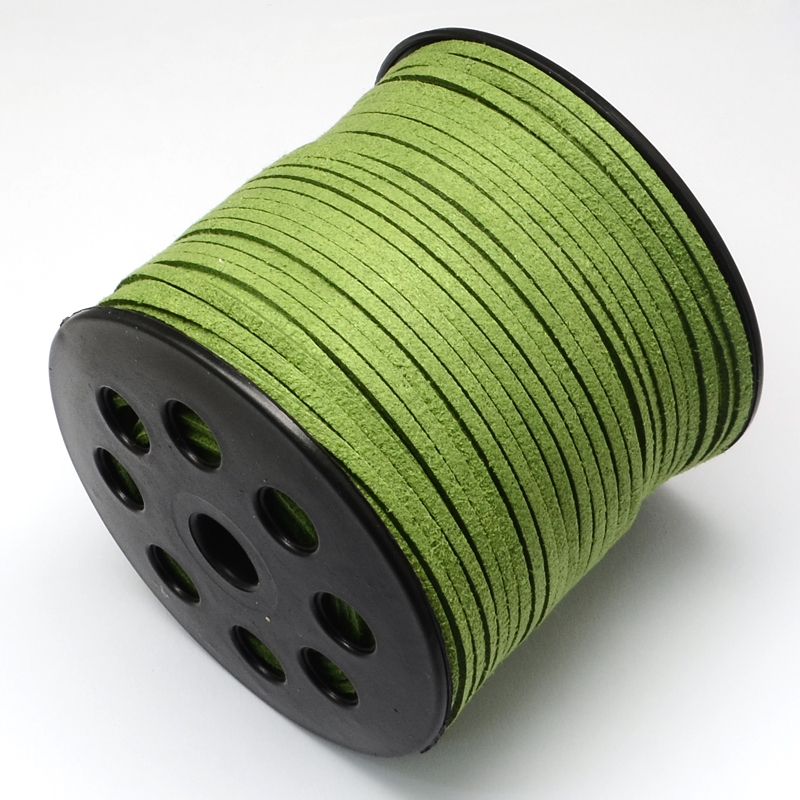 Шнур искусственная замша, 3 мм, 90 см, зеленый