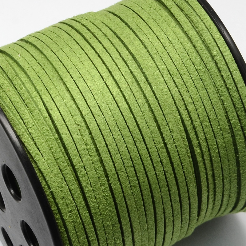Шнур искусственная замша, 3 мм, 90 см, зеленый