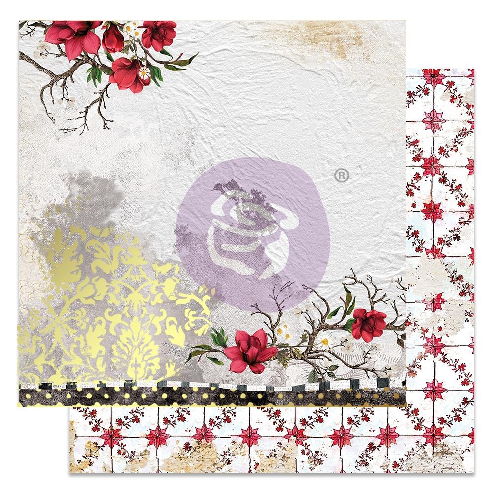 Скраппапір A Little Damask - Magnolia Rouge, 30х30 см, Prima