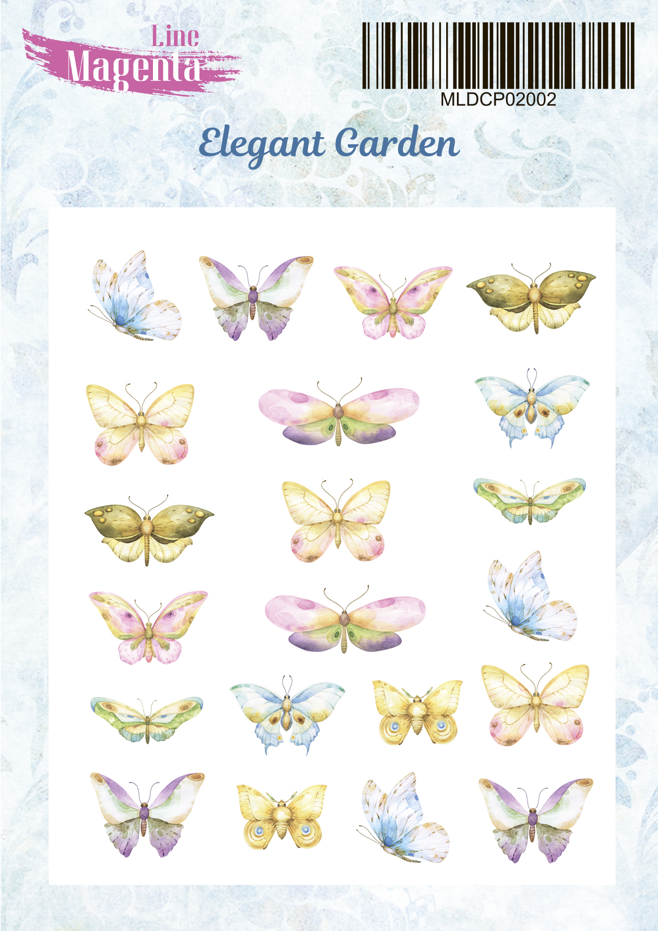Набір вирубування, Метелики Elegant Garden, Magenta Line