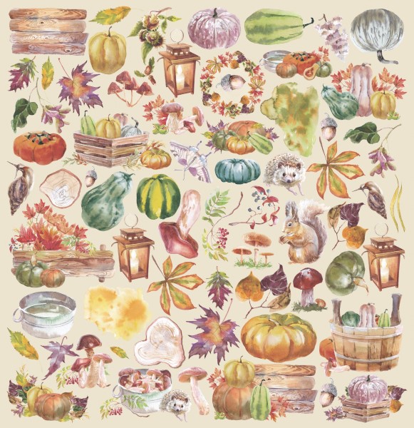 Набір скраппаперу, Cozy Autumn, 12 двосторонніх аркушів + бонус, 30,5х30,5 см, Magenta Line