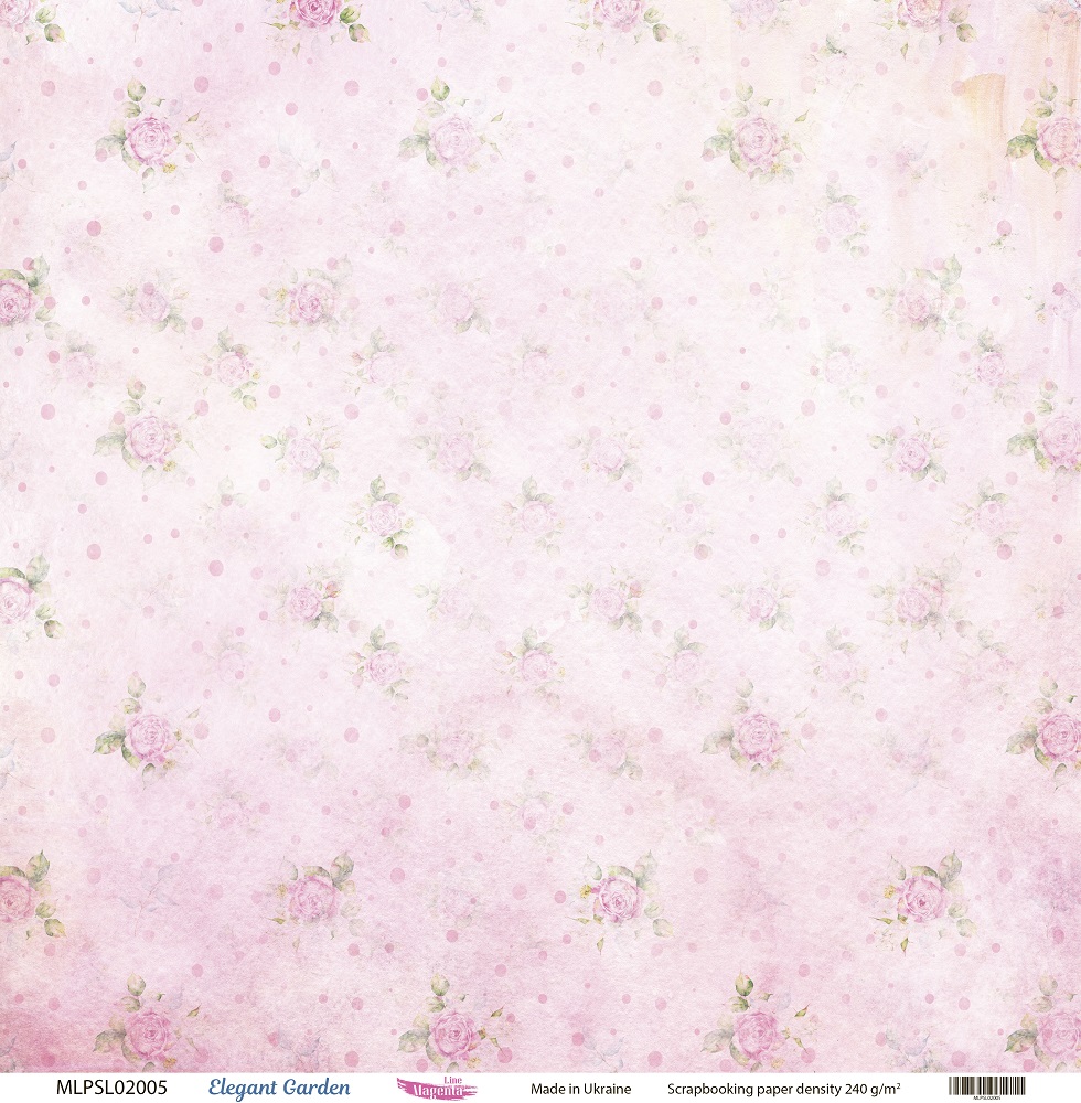 Двусторонняя скрапбумага, Elegant Garden 05, 240 г/м2, 30,5х30,5 см, Magenta Line
