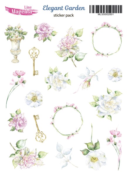 Наклейки, Elegant Garden 01 Весняні букети, 13х18 см, Magenta Line