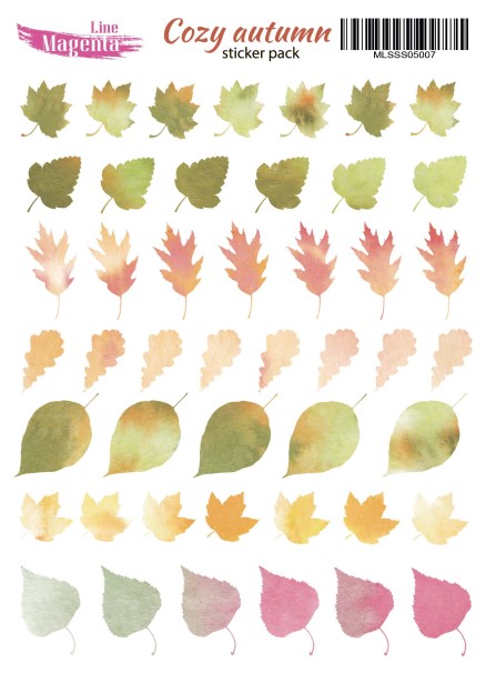 Наклейки, Cozy Autumn 07 Осінні листочки, 13х18 см, Magenta Line