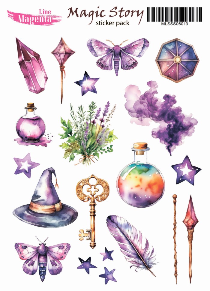 Наклейки, Magic Story 13 Магія бузкова, 13х18 см, Magenta Line