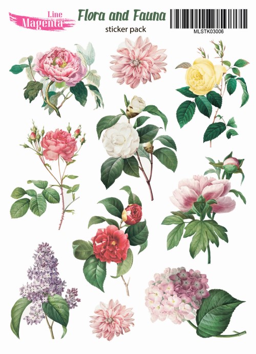Наклейки, Magic Story Flora and Fauna Весняні квіти MLSTK03006, 13х18 см, Magenta Line