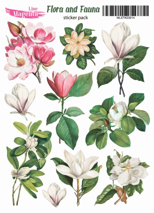 Наклейки, Magic Story Flora and Fauna Магнолія, MLSTK03014, 13х18 см, Magenta Line
