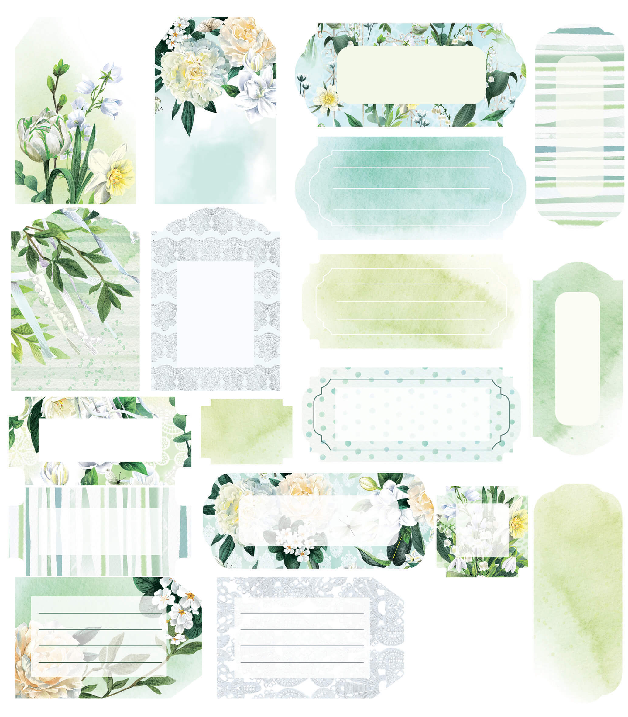 Лист тегів, White Spring, 17х20 см, Magenta Line