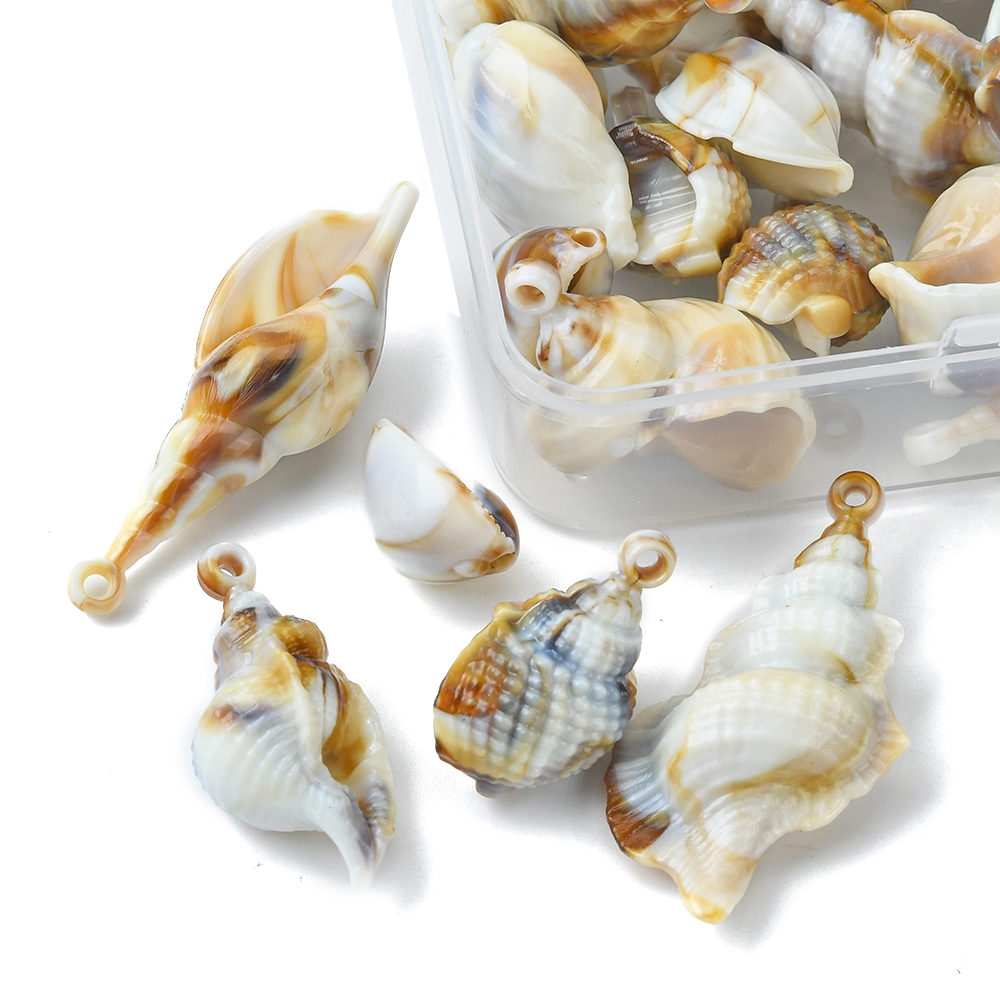 Набір підвісок, Морськи ракушки, 7 шт, від 20 до 45 мм, акрил