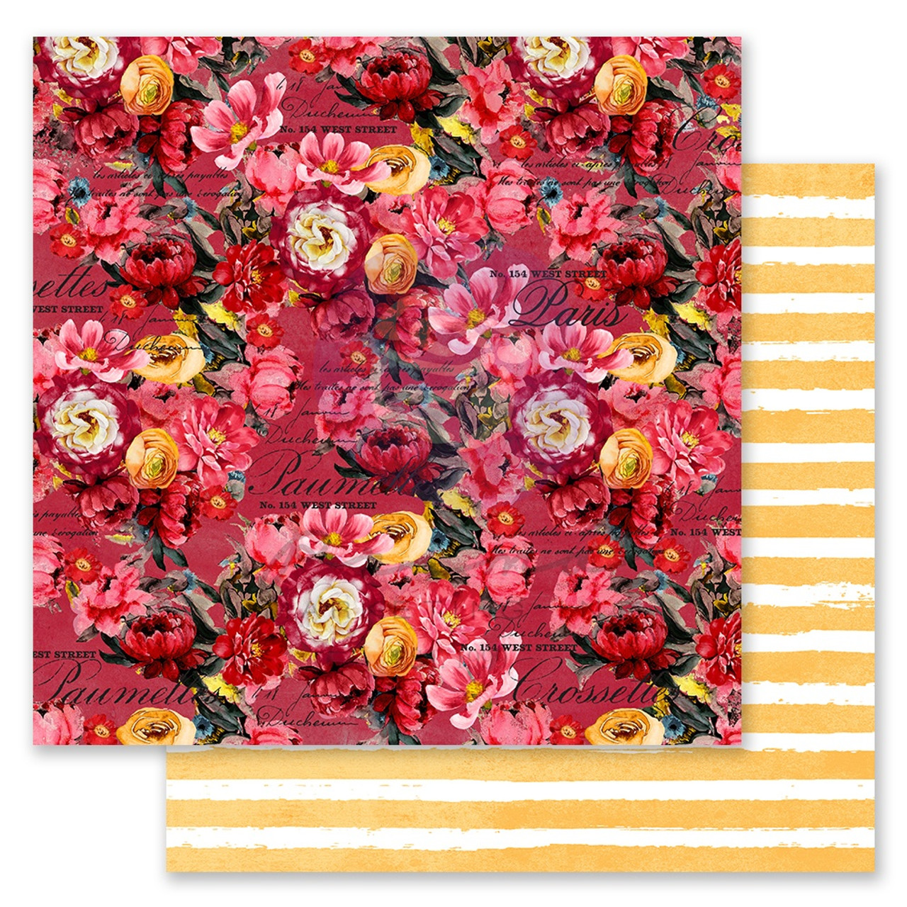 Скраппапір More Pink Flowers Please - Painted Floral, 30х30 см, Prima