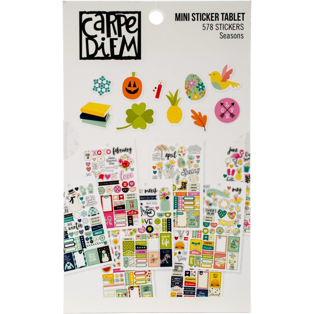 Набір наклейок Planner Essentials Mini 10x15 см 12 аркушів, 578 од., Carpe Diem Simple Stories