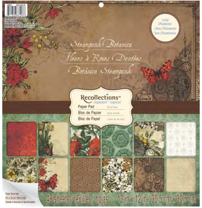 Набір паперу Steampunk Botanica, 30 * 30 см, 24 листа Recollections