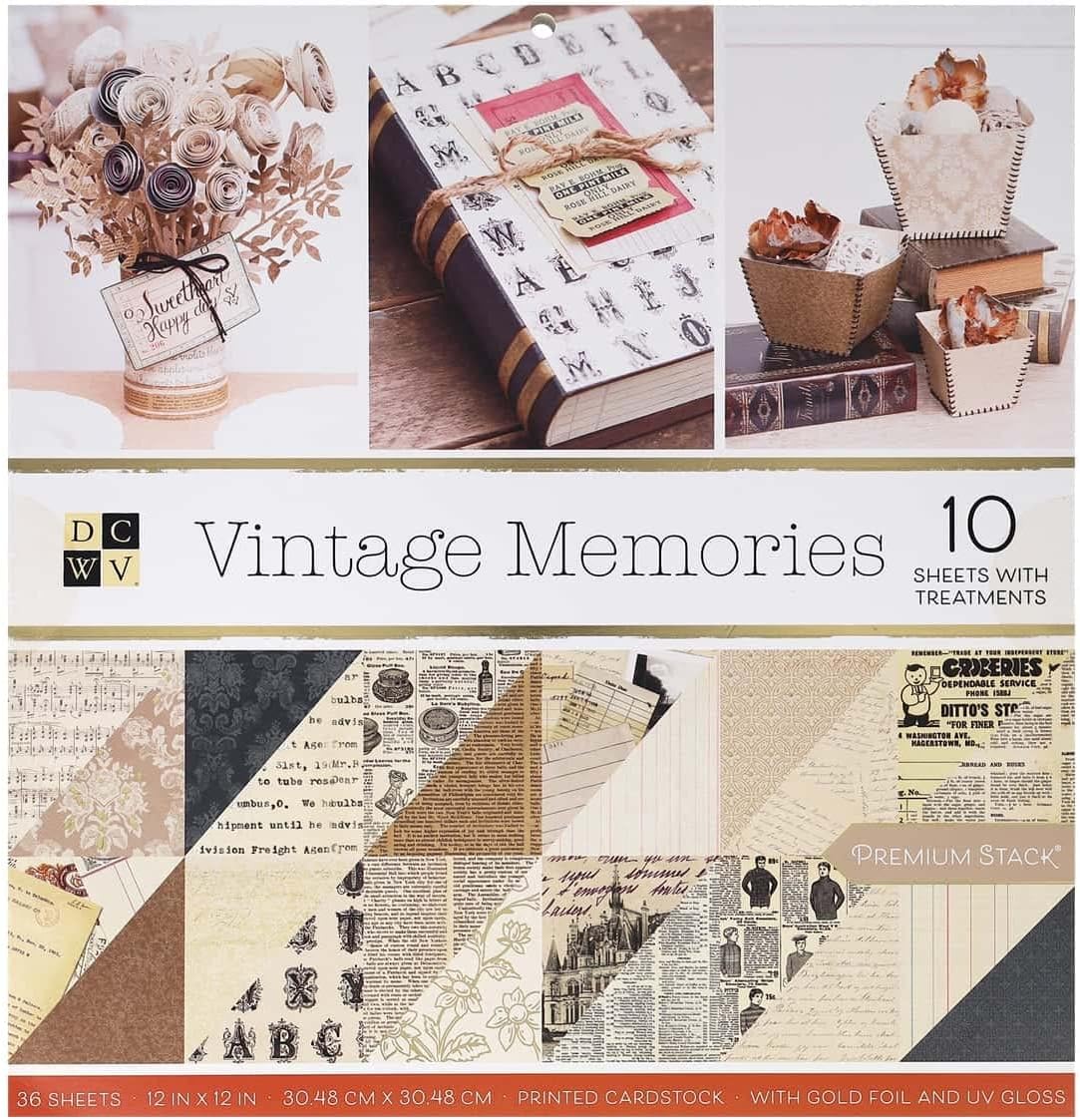 Набір паперу Vintage Memories 30х30 см з ефектами 18 аркушів DCWV