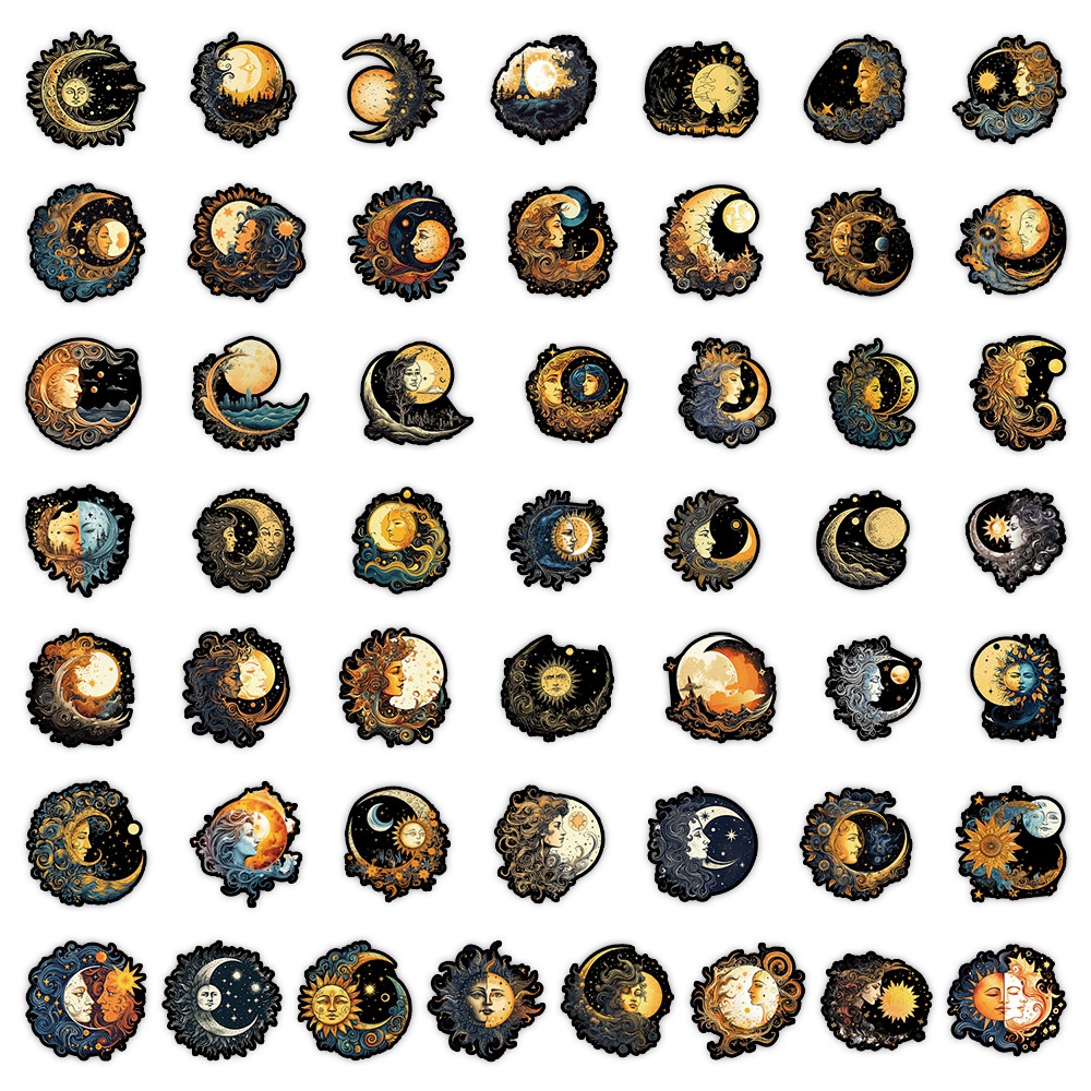 Набор наклеек Богиня луны, водостойкие, 4-8 см, 50 штук