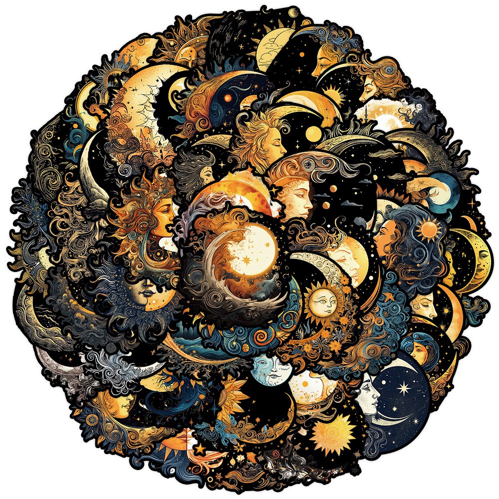 Набор наклеек Богиня луны, водостойкие, 4-8 см, 50 штук