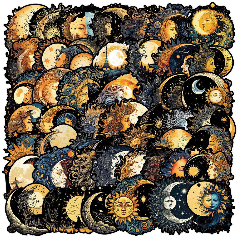 Набор наклеек Богиня луны, водостойкие, 4-8 см, 50 штук