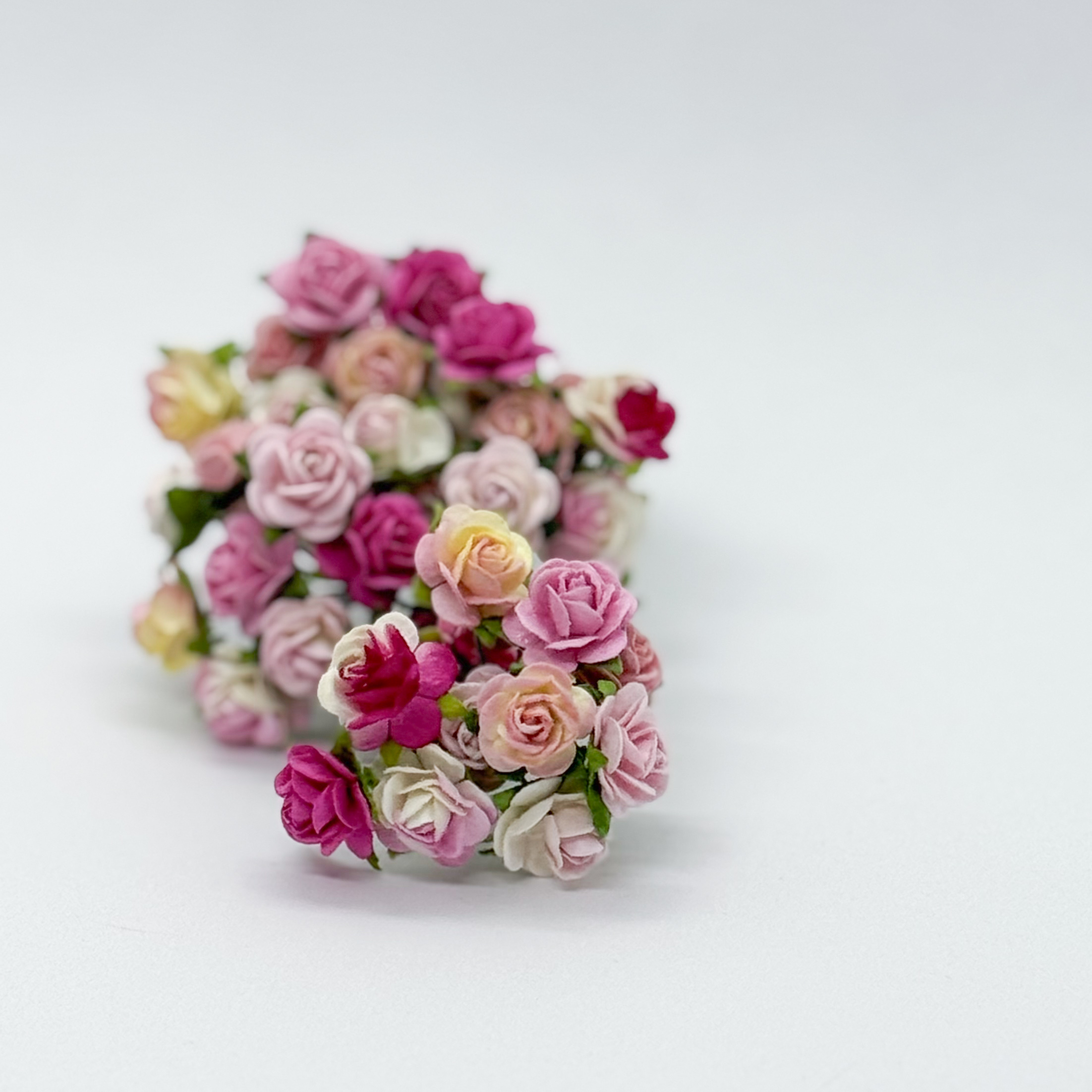 Набір трояндочок 10 мм в рожевих тонах, 10 шт