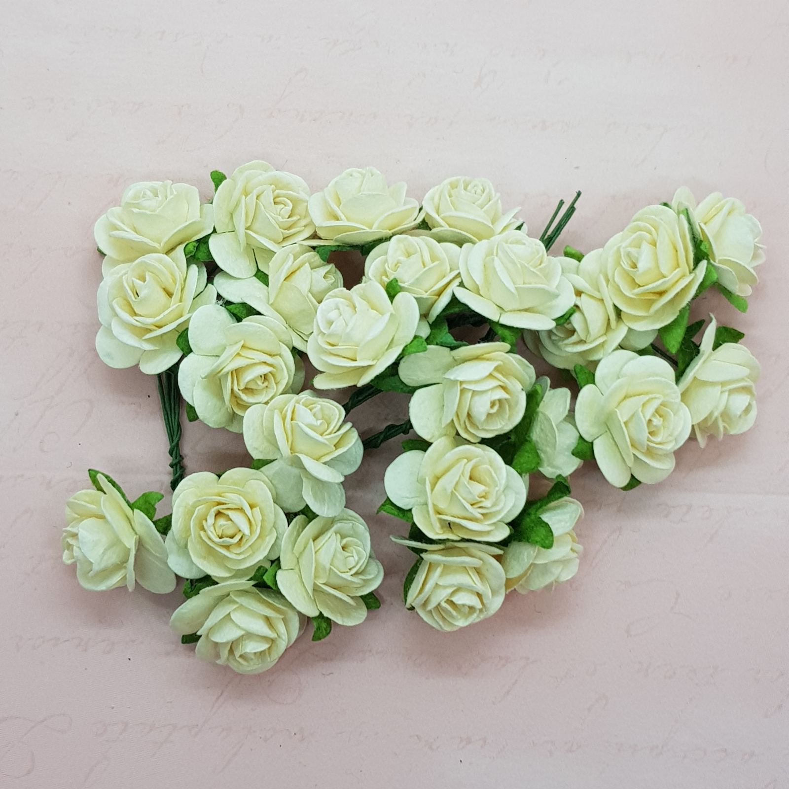 Набір трояндочок 20 мм, колір кремовий, 5 шт.
