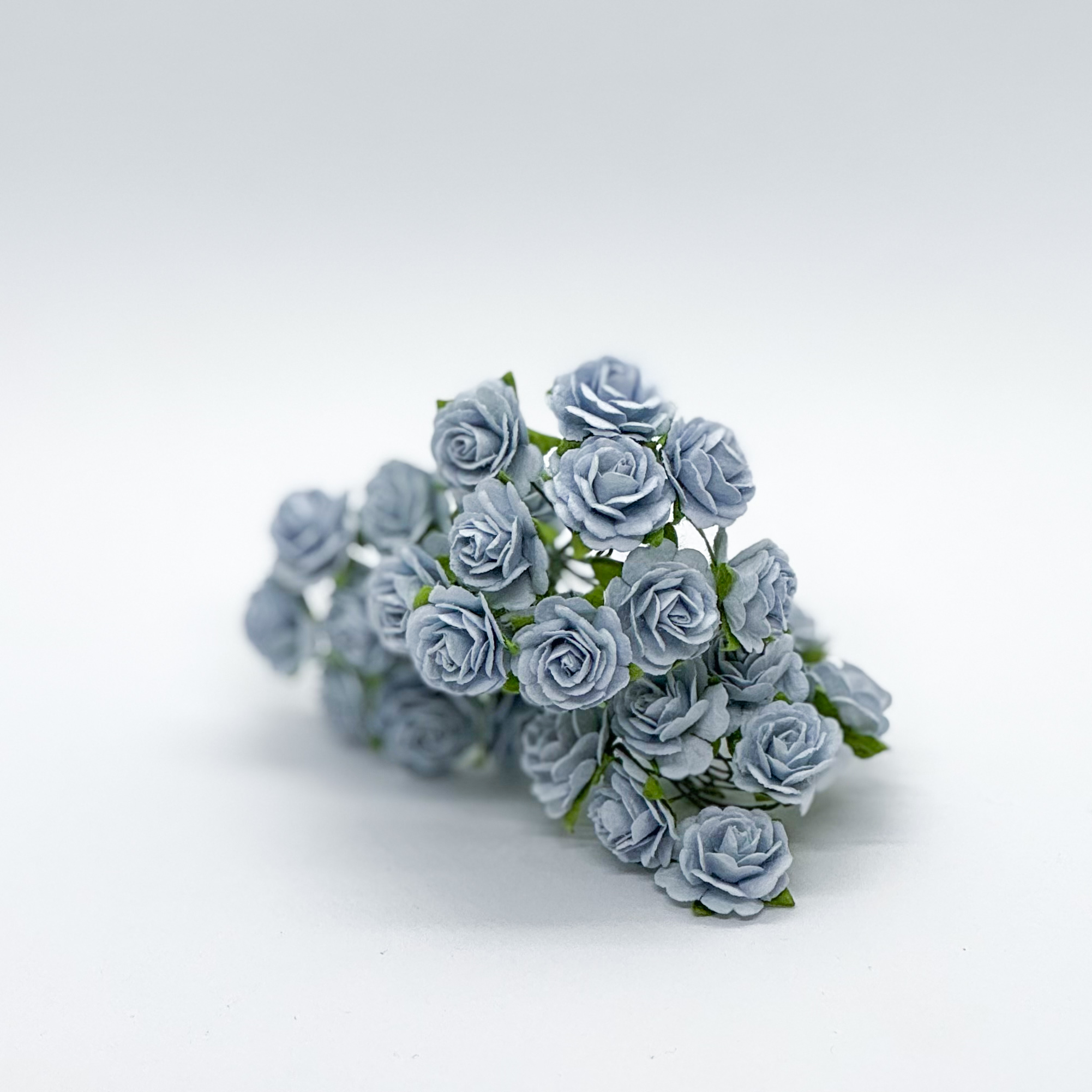 Набір диких трояндочок 20 мм, блакитний, 10 шт