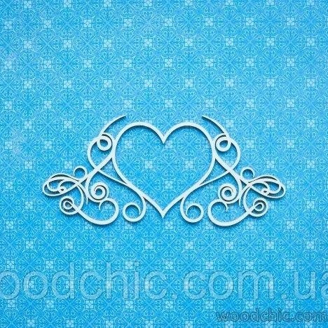 Чіпборд, рамка Серце з віньєтками, Woodchic