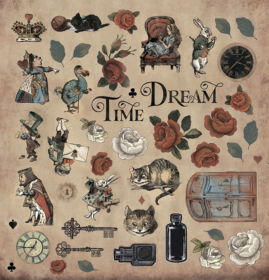 Аркуш двостороннього паперу 30x30 Картинки для вирізання Time to Dream, Scrapmir