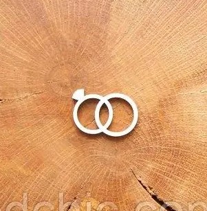 Чипборд Кольца с бриллиантом, 3х2 см, WOODChic