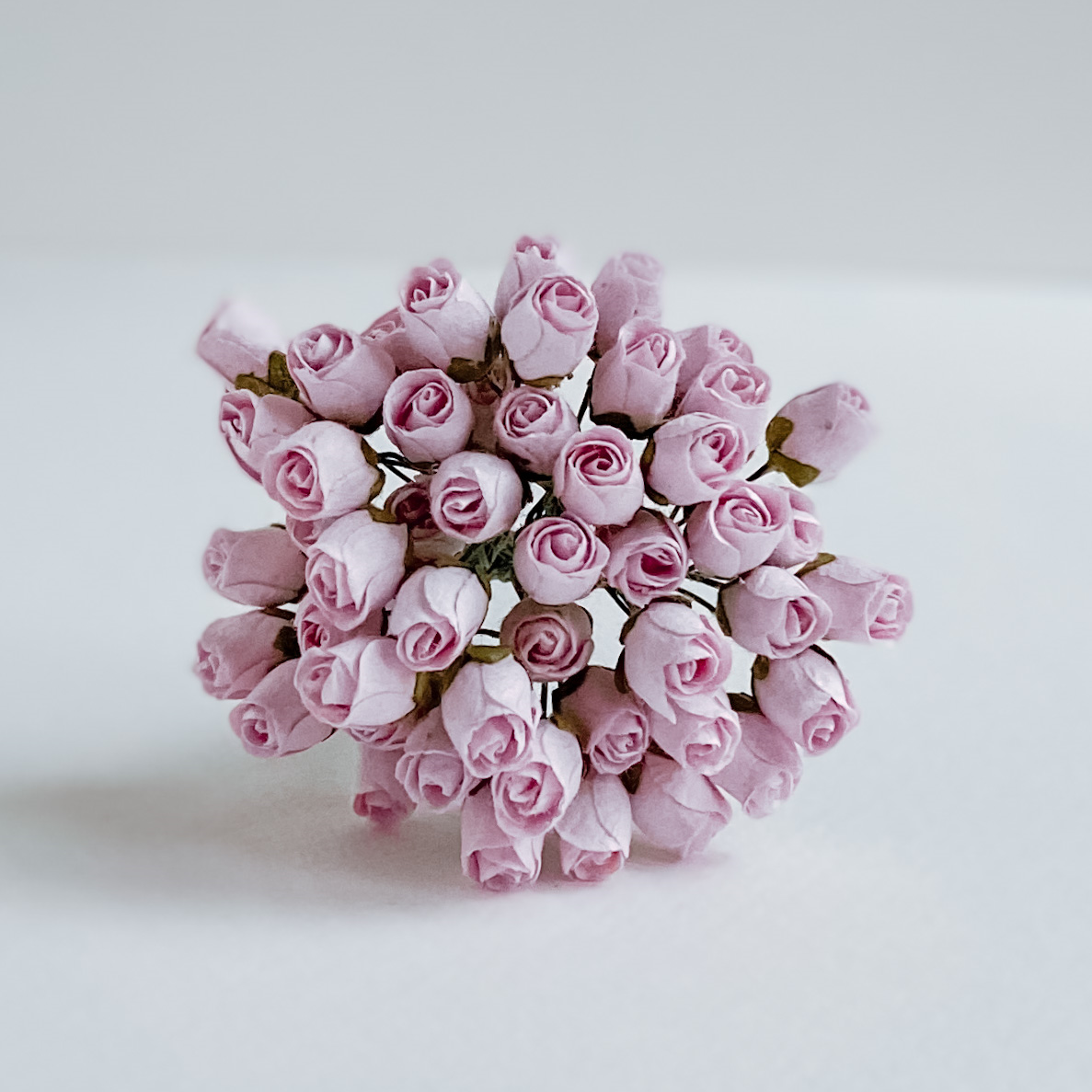 Набор полуоткрытых бутонов роз, 10 мм, розовый, 10 шт