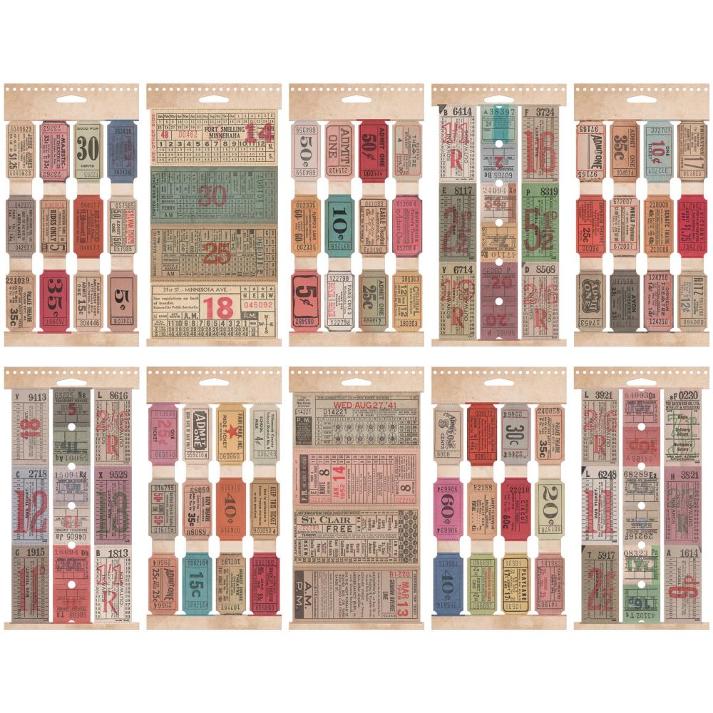 Набор высечек билетиков, Idea-Ology Ticket Book, 104 шт, Tim Holtz