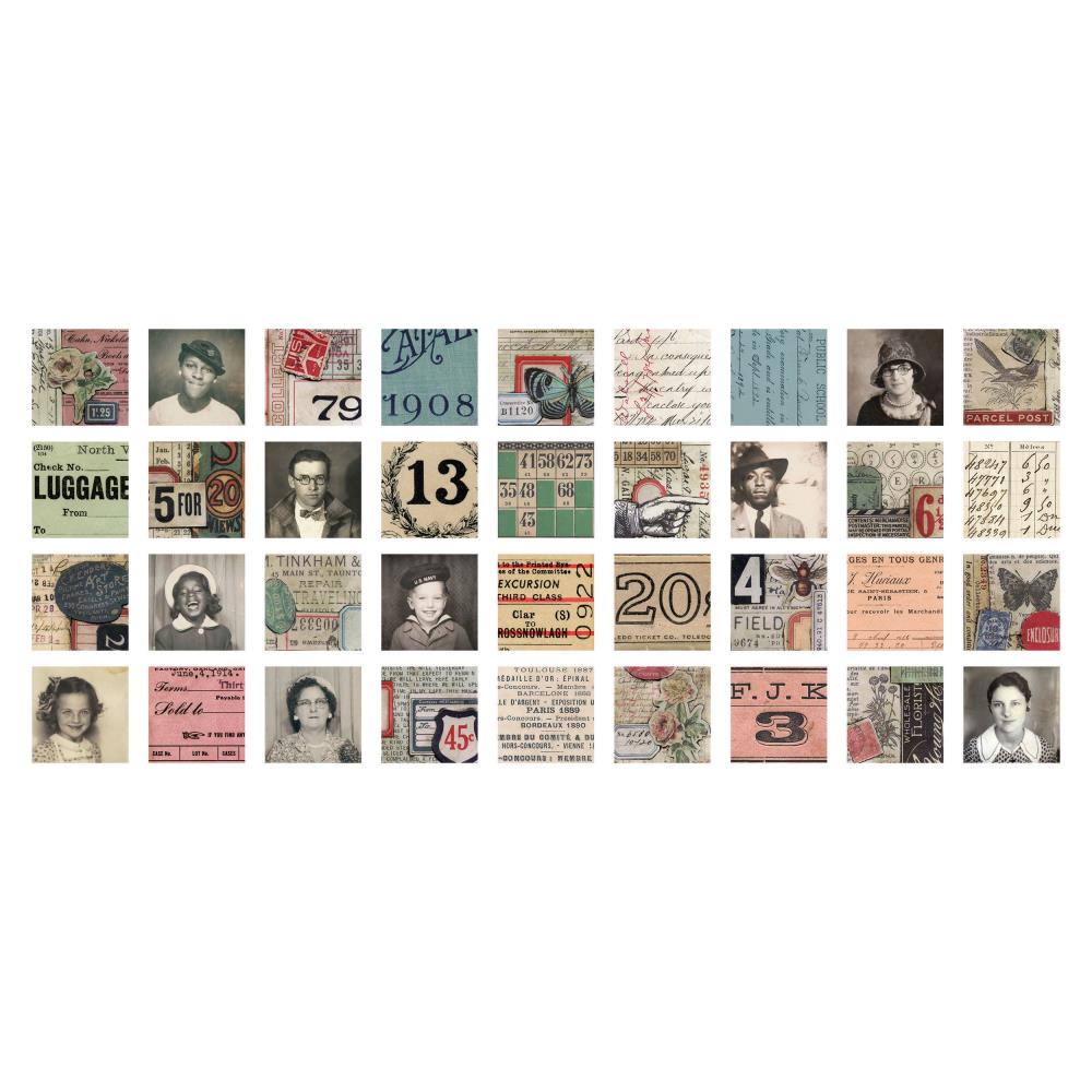 Набір вирубування, Idea-Ology Collage Tiles, 72 шт, Tim Holtz