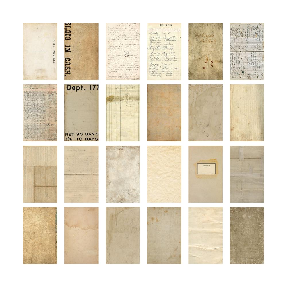 Набір паперу для скрапбукінгу, Idea-Ology Backdrops 4, 15х20 см, 24 шт, Tim Holtz