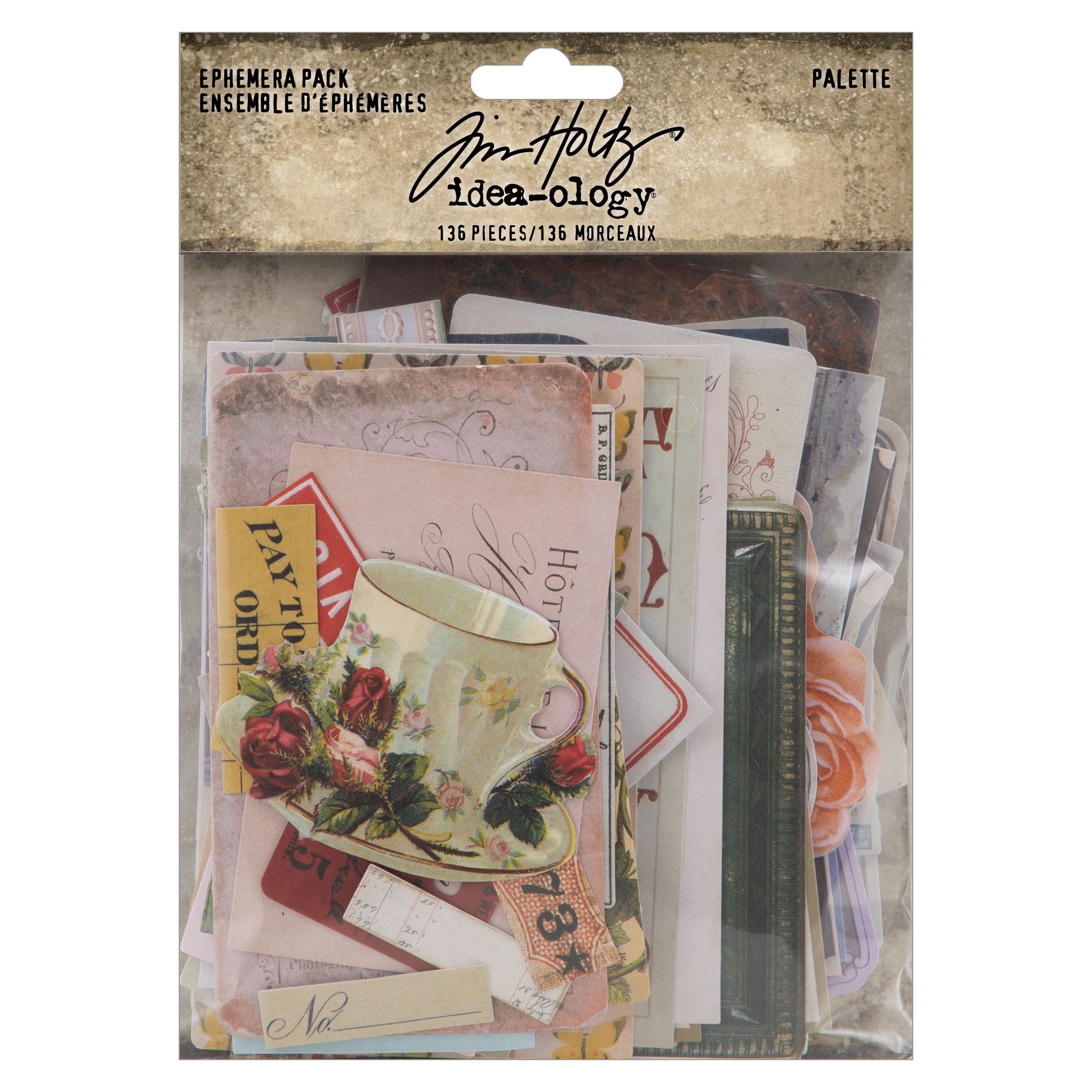 Набор высечек Idea-Ology Ephemera Pack, Palette, 136шт, Tim Holtz
