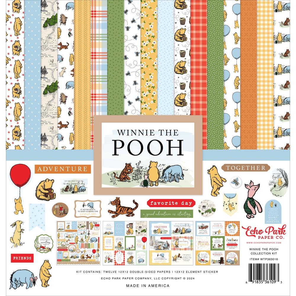 Набор скрапбумаги Winnie the Pooh 30х30 см 12 листов + наклейки Echo Park