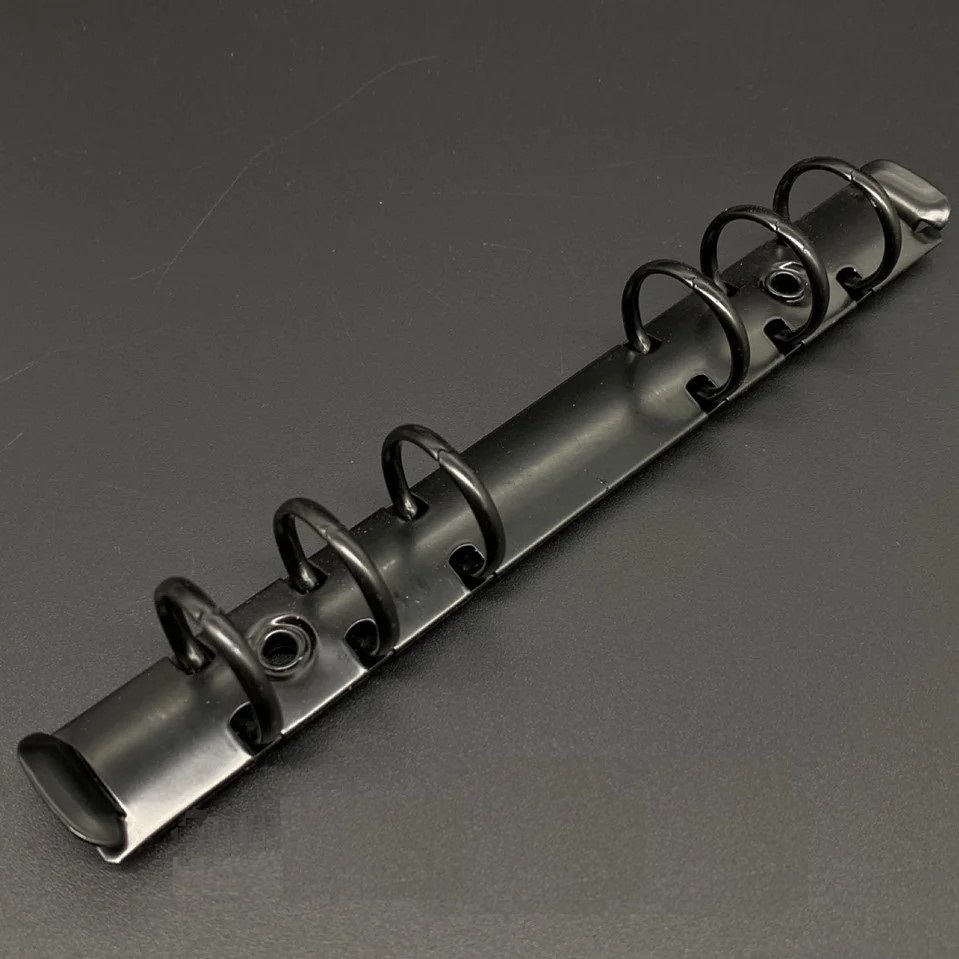 Кольцевой механизм 6 колец, размер 180х25 мм, цвет черный