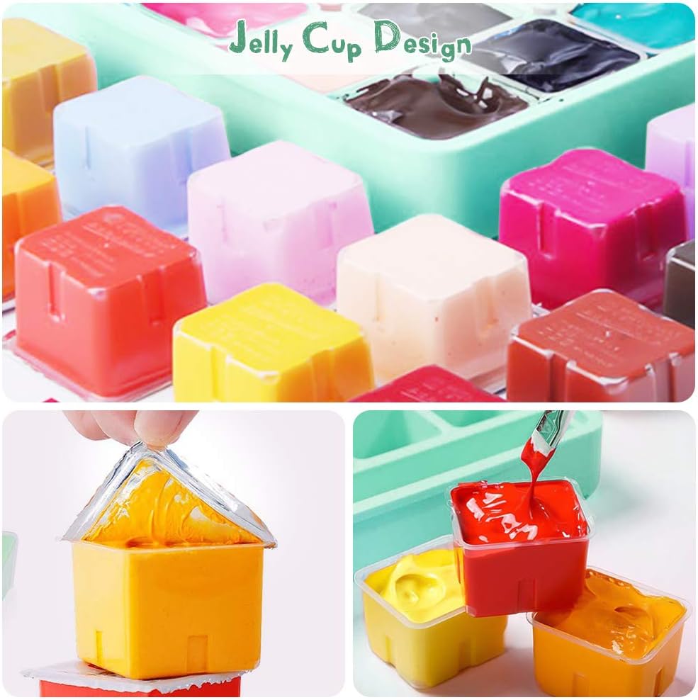 Набір гуашевих фарб Jelly Cup 18*30мл, пастельні, фіолетовий пластик.пенал, HIMI