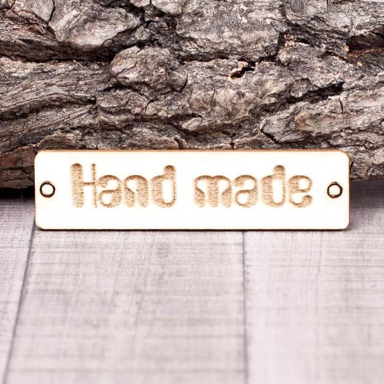 Чипборд, Бирка Hand made, 60*15 мм, Valeo