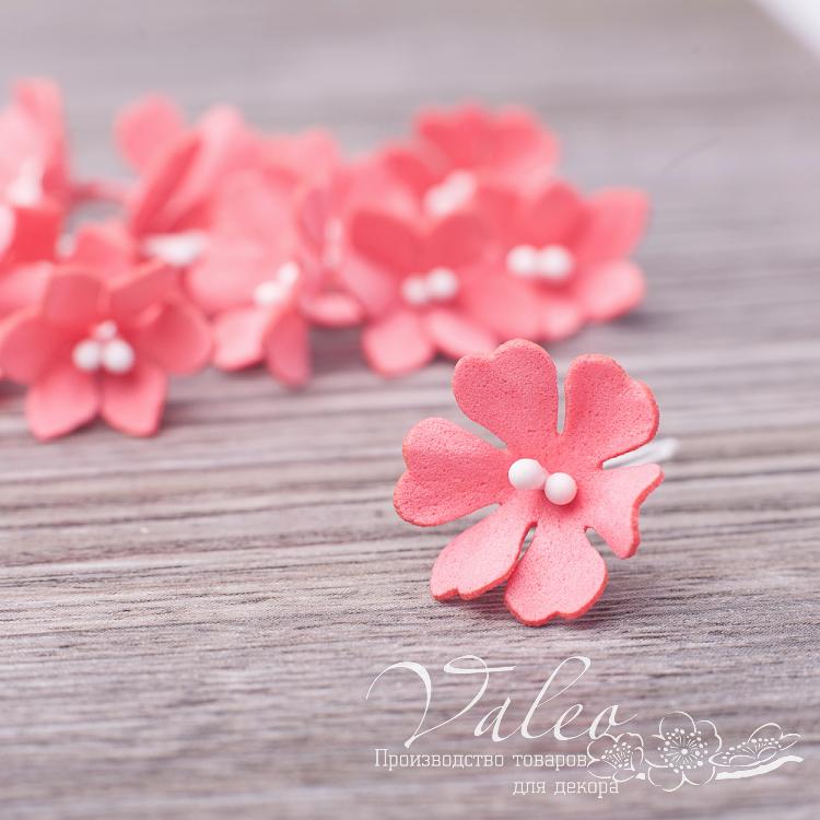 Декоративные Полевые цветы из фоамирана 20*20 мм, 12 шт, розовый, Valeo