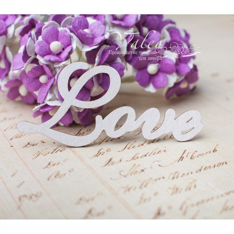 Чипборд, Love, 68*31 мм, Valeo