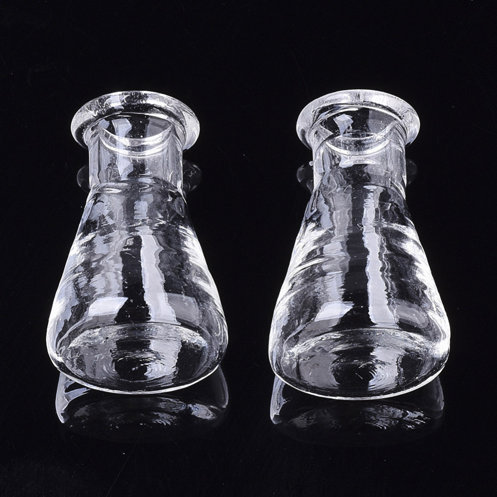 Стеклянная бутылочка, Колбочка, прозрачный, 23x15,5 мм, емкость около 2 мл