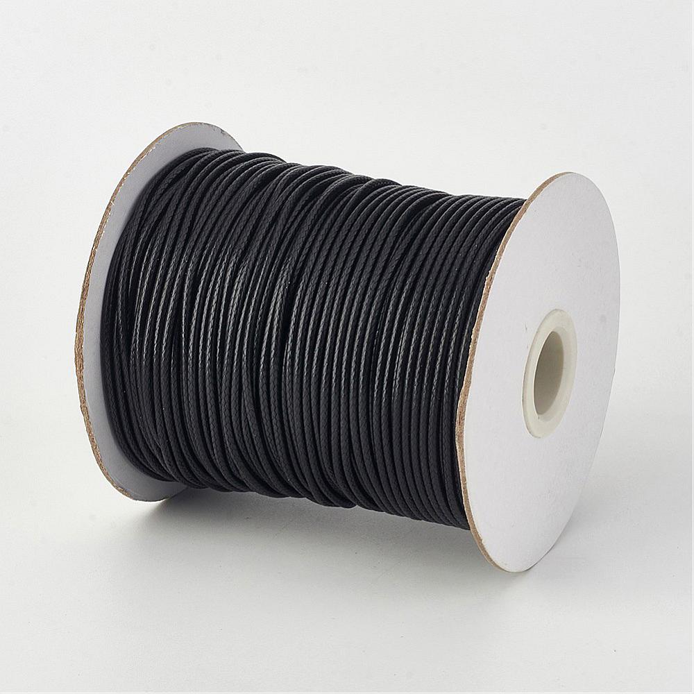 Вощеный шнур, черный, 90 см, 0,5 мм
