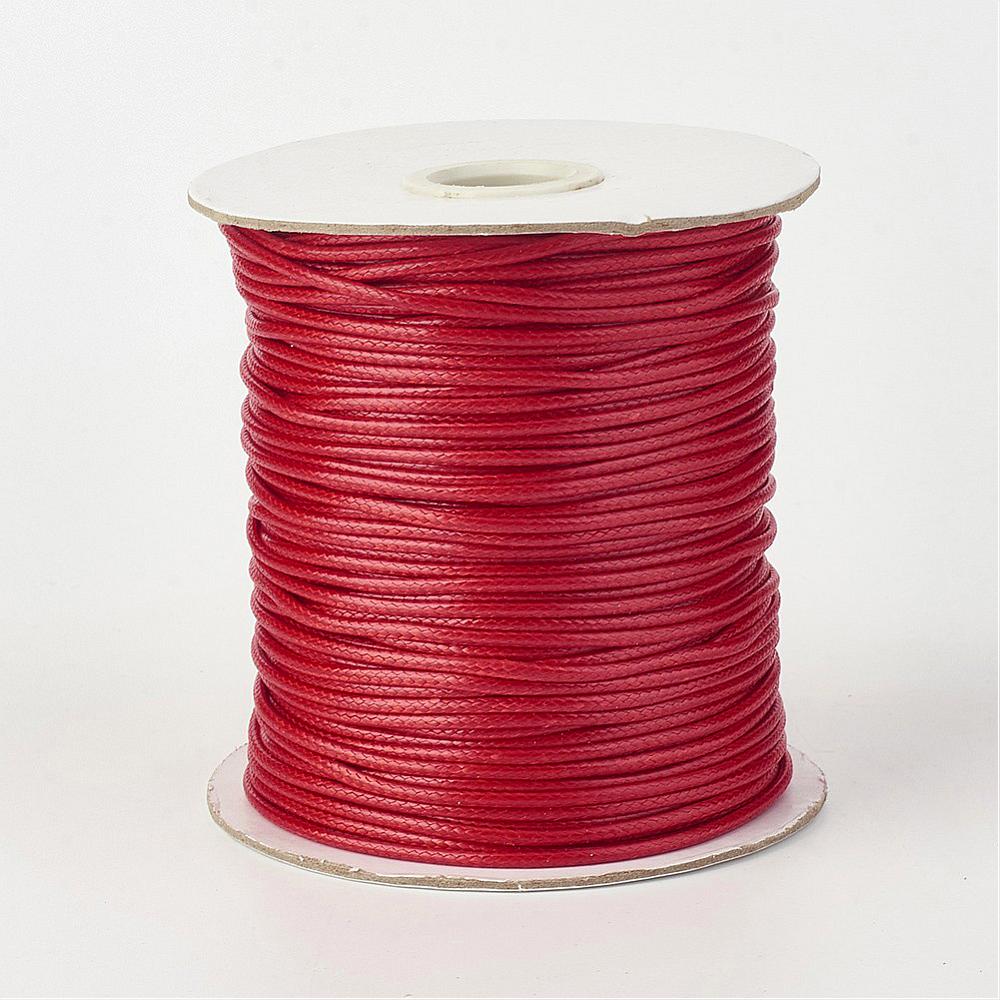 Вощеный шнур, красный, 90 см, 0,5 мм